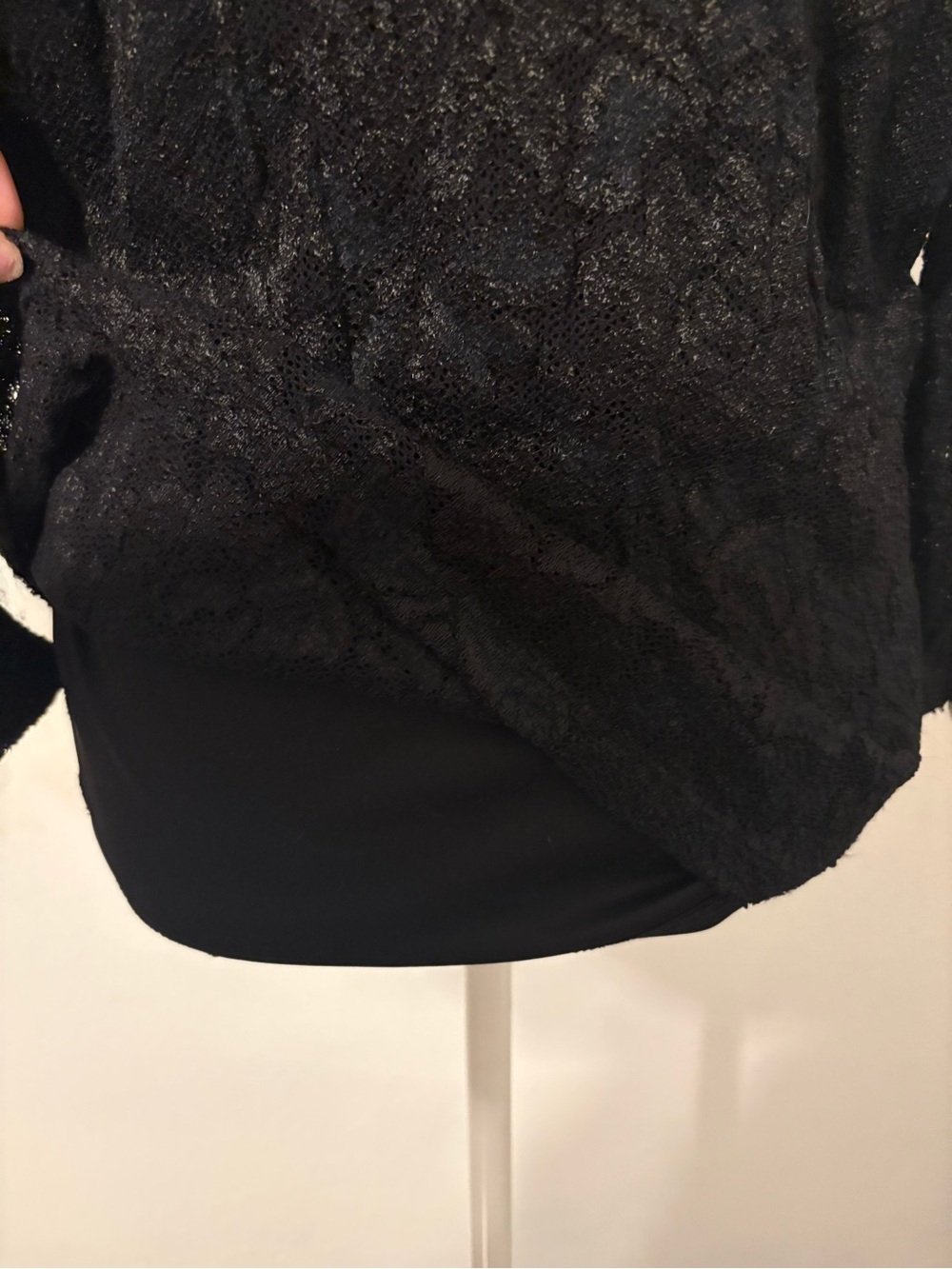 UNIFORM by John Paul Richard Black Lace Top - Picture 3 of 5
